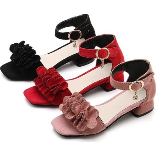 Girls Sandals Summer Low Heels Shoes for Kids Girls Sandals Fashion Flower Baby Girl Shoes Size 27-38 STQ047