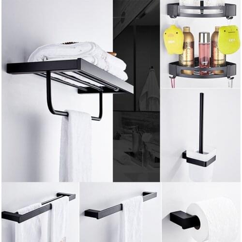 Senlesen 304 Stainless Steel Bathroom Accessories Set Wall Mount Towel Rack, Bathroom Hardware Hanging Rack Toilet Shelf Set