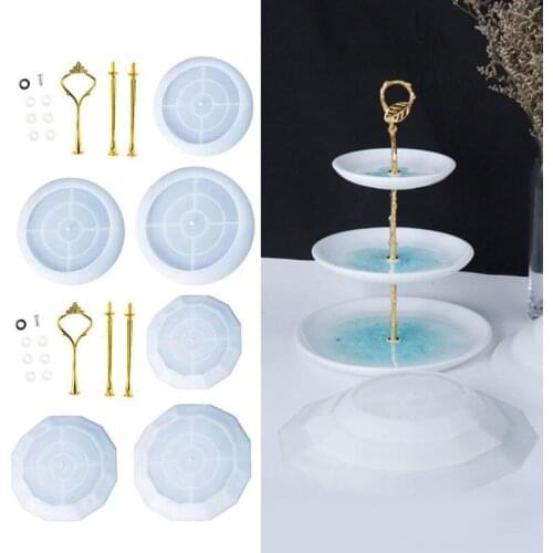 Three-layer Round 3D Fruit Tray Resin Mold Kit Crystal Epoxy Resin Molds Casting Silicone Mould DIY Craft Jewelry Making Tools