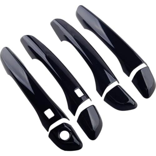 8Pcs/Set Car Smart Glossy Black ABS Side Door Handle Cover Trim ABS Fit For Hyundai Elantra 2017 2018 2019 2020
