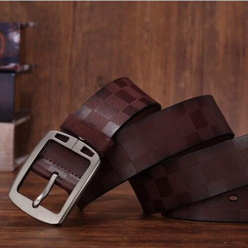 FURONG Pin Buckle Vintage Real Leather Belts Embossing Belts Fashion Accessories For Jeans Cinturones Para Hombre Mujer FR050