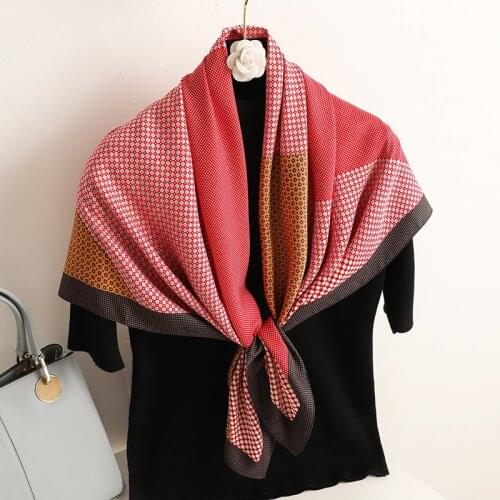 Vintage Neckerchief Twill Satin Square Scarf Women Print Splice Striped Hand Bag Wrist Shawl Hijab Female Bandana Wrap Foulard