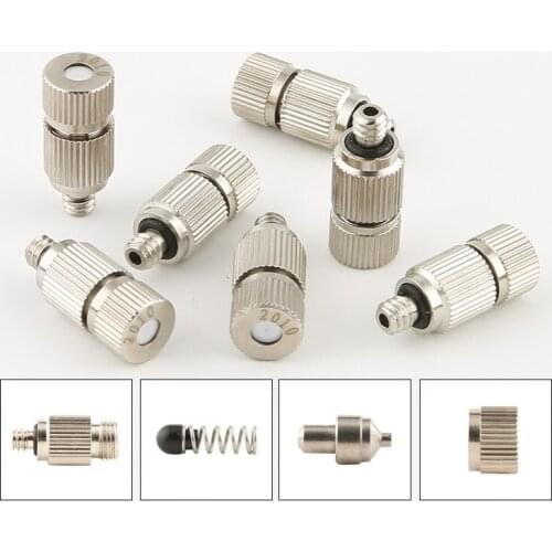 Total 20pcs Threaded Brass Fog Mist Nozzle Misting Fogging Spray Sprinkler Head Mist Water Sprayer