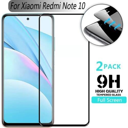 2Pcs Tempered Glass For Xiaomi Redmi Note 10 Screen 9H Full Screen Glass For Redmi Note 10 M2004J7AC Explosion proof Film cover