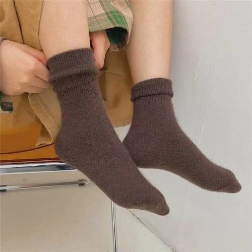 Jeseca New Fashion Woman Long Socks Wool Winter Thicken Warm Soft Underwear Japanese Kawaii Cute Thermal Thick Cashmere Lingerie