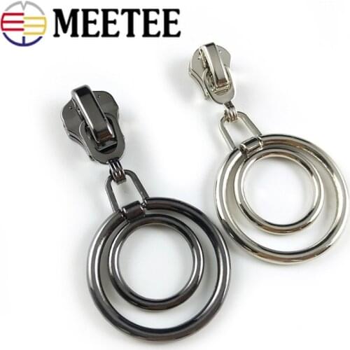 10pcs O Ring Puller 5# Zipper Head for Nylon Zips Luggage Pocket Non Lock Zippers Sliders Replacement Repair Kit DIY Accessories