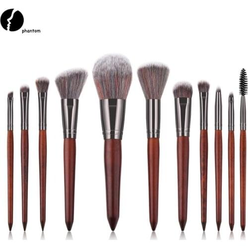 12pcs High Quality Makeup Brush Set Foundation Powder Blending Shadow Bend Eye Liner Base Cosmetic Brushes Maquiagem Drop Ship