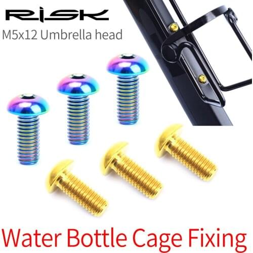 MTB Bike Water Bottle Cage Bolts Titanium M5x12mm Bicycle Bottle Holder Bolts 2PCS