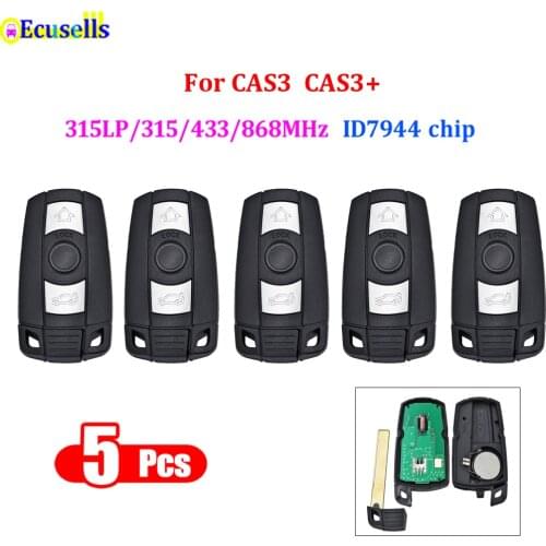 5PCS/LOT 3 Buttons Remote Key 315LP MHZ 315MHZ/433MHZ/868MHZ for BMW 1 3 5 Series X1 X6 Z4 E60 E70 CAS3 CAS3+ ID7944/ID46 Chip