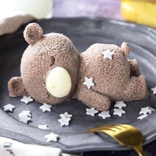 3D Bear Silicone Mold Large Animal Anime Fondant Molds for Chocolate Resin Soap Candles Cake Decorating