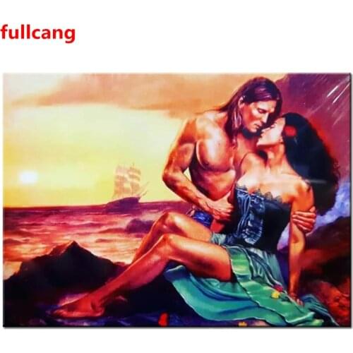 Diy round Square diamond Mosaic Sexy Couple 3d Portrait pattern cross stitch kits Embroidery diamond painting Home art,JX2207