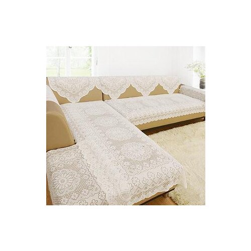 White Lace Fabric Sectional Sofa Cover Sofa Towel Tablecloth Home Decoration
