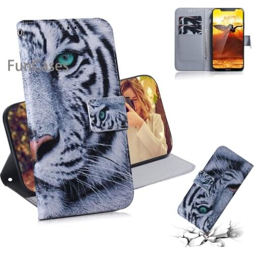 Painting PU Leather Flip Case For funda Nokia 8.1 Metallic Carcaso New Case sFor Csse Nokia hoesje X7 Silicone Cases Calda