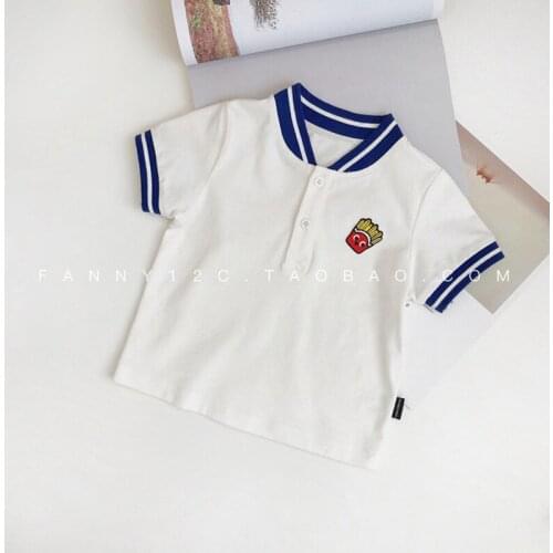 T Shirt for Boys Brand New Arrival Baby Boys Casual Turn-down Collar T Shirt Childrens Short Sleeve Top Tees Kids Baseball Tees