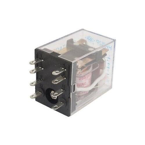 HH52P AC 220V Coil 8 Pin DPDT Plug-in LED Indicator Power Relay 5A 240VAC 28VDC Free Shipping