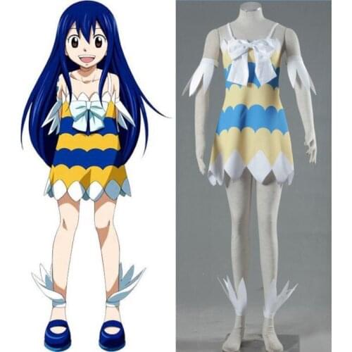 Fairy Tail Wendy Marvell debu outfit cosplay costumes