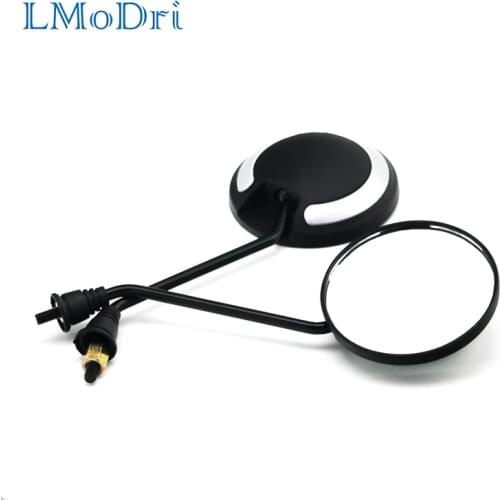 LMoDri Motorcycle Accessories Rearview Mirror Reflective Mirror M8 Retro Vintage Round Mirrors HD Glass Side Mirrors