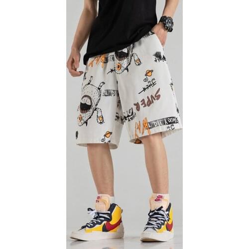 2021 Summer New Personalized Print Casual Shorts Fashion Loose Knee Length Shorts Men High Quality Streetwear Dropshipping