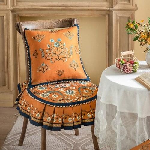 Set Of 2 Cotton Linen Flowers Throw Pillow Covers Orange Floral Pillow Case Cushion Cover For Sofa Couch Living Room 45x45cm