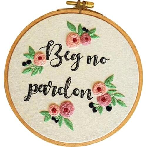 Cross Stitch Needlework Kits Includes Embroidery Hoop 15cm for Beginners