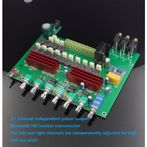 New A600 5.1 Channel Bluetooth 4.2 Power Amplifier Board With High / Low Sound Adjustment Preamp Board