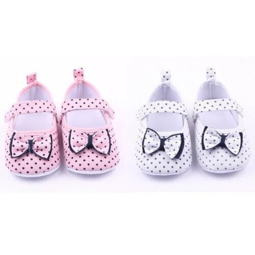 New Arrivels Toddler Boy Girls Polka Dots Anti-slip Sole Crib Shoe Sneaker Newborn For 3-12Months