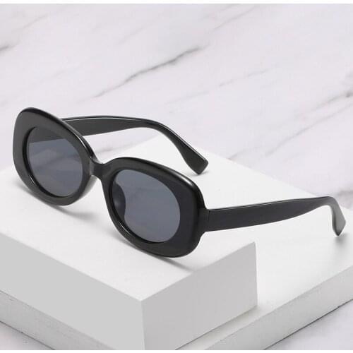 New fashion simple oval sunglasses for women bright personality wild sunglasses men hot selling outdoor driving beach glasses
