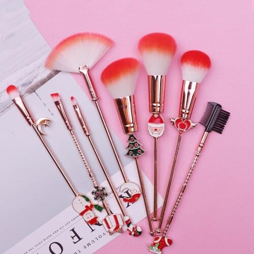 New Christmas Moose Cosmetic Makeup Brush Beginner Loose Pink Lip Shade Brush Eyebrow Brush Makeup Brush Set Beauty Tools