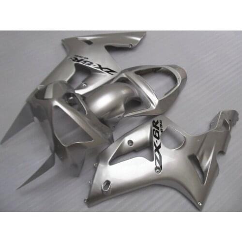 Fairings set for Kawasaki ZX6R 2003 2004 Ninja 636 black silver fairing kit ZX-6R 03 04 636 injection molding 100% fitment