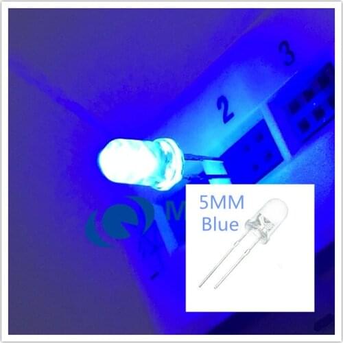 Wholesale 500 pcs Blue 5mm Round Super bright emitting diode LED bulb lamp Light 5000MCD free shipping