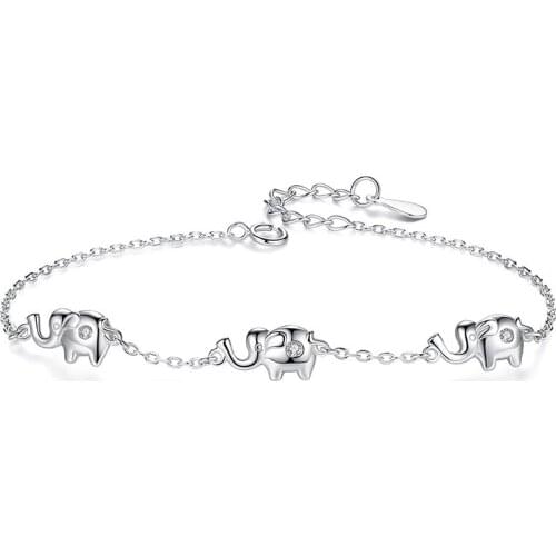 Original S925 Sterling Silver Little White Elephant Bracelet Female Korean Version Creative Simple Bracelet Luxury Jewelry