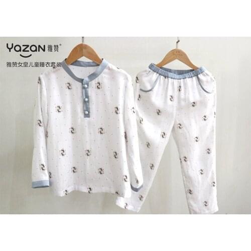 Yazan Pajamas Spring Autumn Long Sleeve Childrens Sleepwear Bamboo fiber Pajamas Suit Boys Pyjamas Sets for Kids Tracksuit set