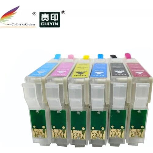 T0821 - T0826 Ink Cartridges For Epson R270 R390 TX650 T50 T59 RX590 TX700W TX800W T50 TX720 TX700 TX800 RX610