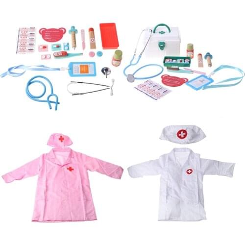 Pretend Doctor Play Wooden Toys for Children Role Playing Doctor Nurse Game Y4QA