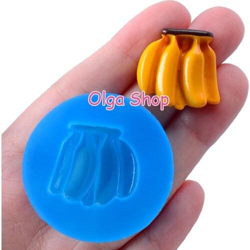 SYL125 23.6mm x 21.6mm Banana Silicone Mold Fondant Cake Decoration Candy Resin Clay DIY Craft Candle Soap FOOD SAFE OVEN SAFE