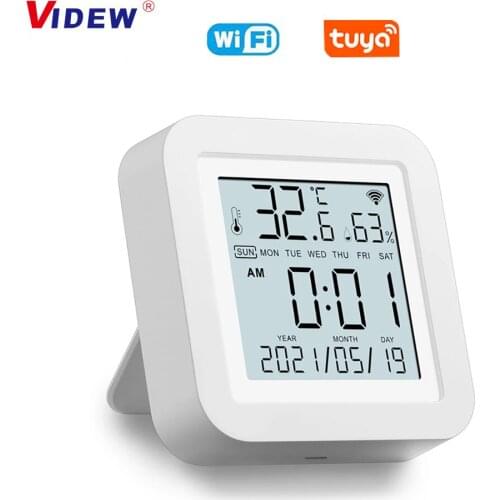 Tuya WIFI Smart Home Temperature Humidity Remote Control Thermometer With LCD Display Works with Alexa Google