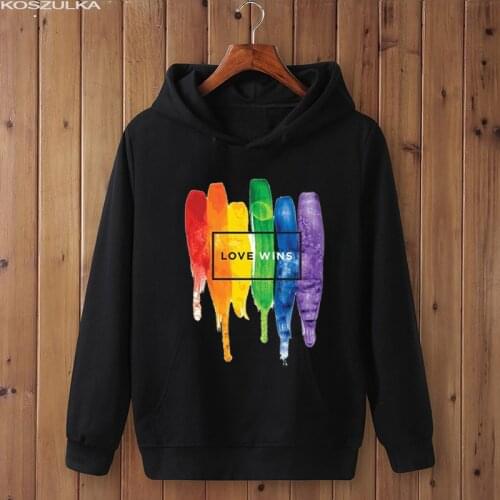 Unisex Rainbow Fleece Sweatshirts Men Gay Lgbt Pride Love Lesbian Winter Hoodies Harajuku Love is Love Sweatshirts men hoodie 1G