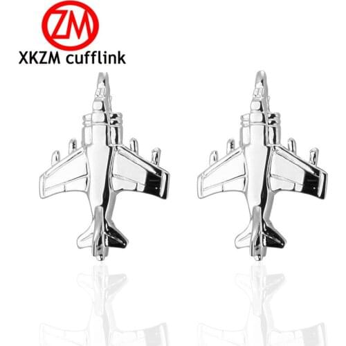 XKZM Luxury shirt silvery fighter plane cufflink for mens Brand cuff buttons cuff links High Quality abotoaduras Jewelry