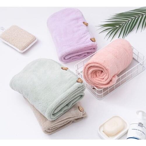 Womens Hair Drying Hat Quick-dry Hair Towel Cap Hat Bath Hat Microfiber Solid Towel Cap Super Absorption Turban Hair Dry Cap