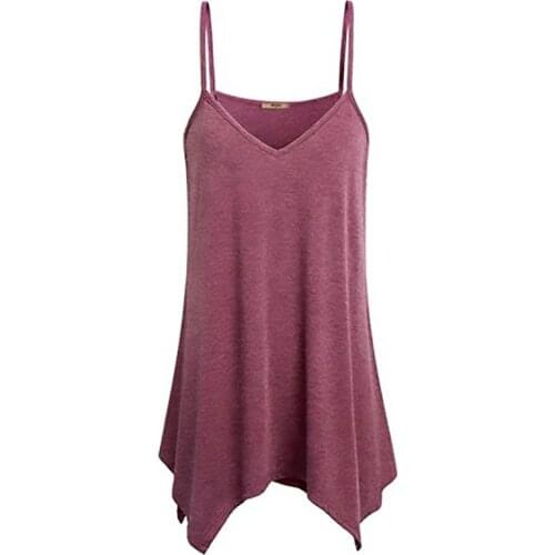 Womens Handkerchief Hem Flowy Plus Size S-5XL 2021 Summer Fashion Top Casual Summer Spaghetti Strap Camisoles Tank Plus Size