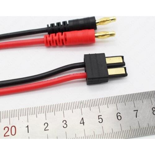 200 pcs /Lot 4.0mm Banana Plug to TRX Male Connector Adaptor Cable 14cm for RC Part