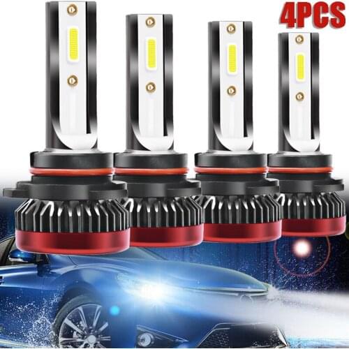 4x 9005+9006 110W LED Headlight Conversion Bulb Kit Hi/Lo Beam White LED Headlight