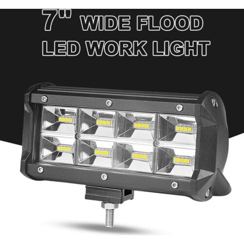 7 inch led light bar work light wide flood beam light led for Driving Offroad Boat Car Tractor Truck SUV 12V 24V barra led 4x4
