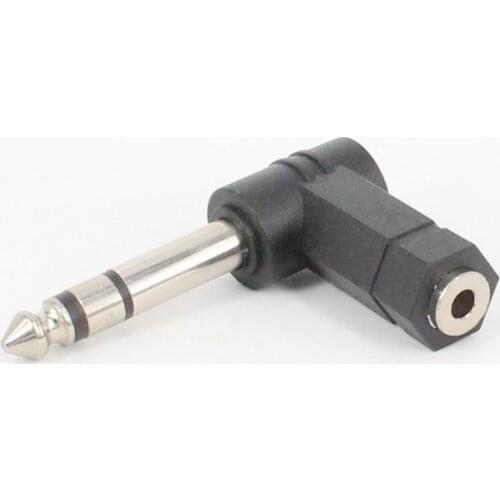 90 Degrees 3.5 to 6.35/6.5mm 1/4" Mono Jack Stereo Speaker Audio Adapter Plug 3.5mm TRS Connector Converter AUX Headphone Cable