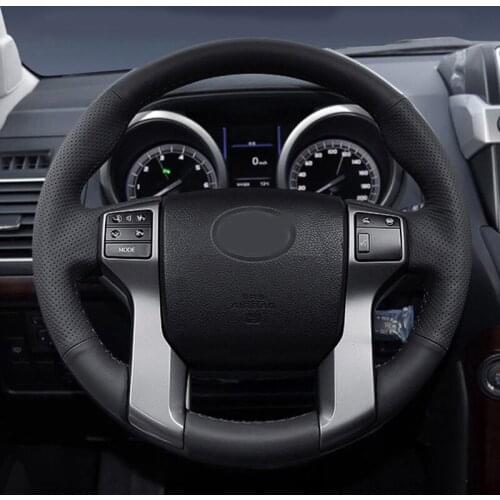 Car- Styling New DIY Sewing-on PU Leather Steering Wheel Cover Exact Fit For Toyota Prado