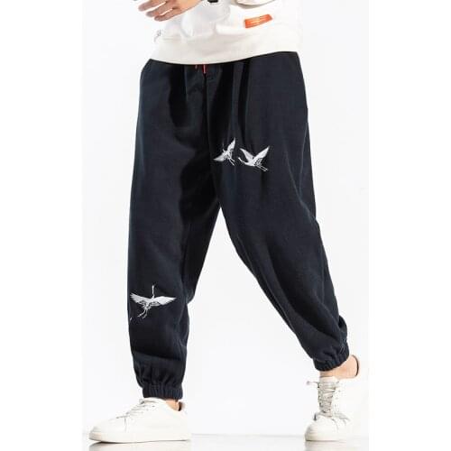 2021 Embroidery Sweatpants Mens Loose Autumn Winter Vintage Casual Men Trousers Fashion Pencil Pants Male Oversized Harajuku 5XL