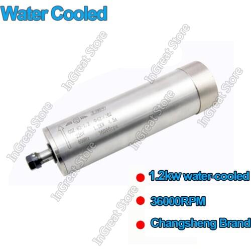 1.2KW Water Cooled Spindle Motor 36000RPM 62MM ER11 3PH 220V AC Water Cooling Spindle Motor 12000W for CNC Machine Changsheng
