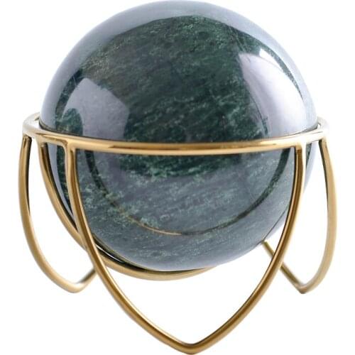 Stone Crafts Figurine Metal Stand Stone Ball Rolling Ball Garden Decor Craft Accessories Arts And Crafts