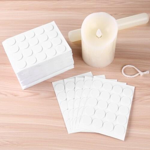 600/1000 Candle Wick Stickers 20mm Double-sided Foam Adhesive Foam Pasters Wick Heat Resistance Candle Making Supplies for Wax