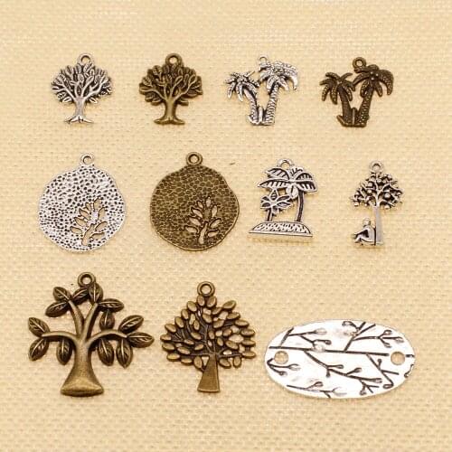 Hot 10pcs Coconut Tree Charms For Bracelet Necklace Jewelry Diy Craft Accessory